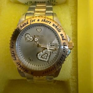 Invicta Angel lady Women's Gold and Silver Watch with clear dive box